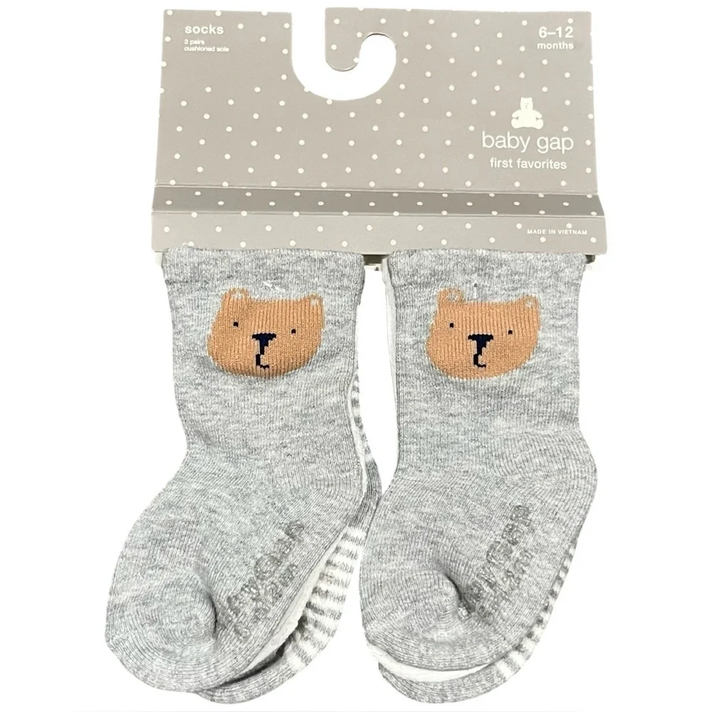 NWT Baby GAP Gray 3pk Socks size 6-12m